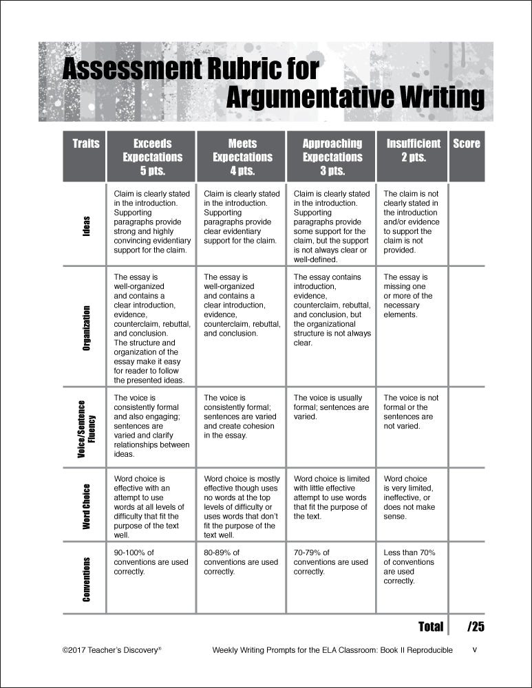 Weekly Writing Prompts for the English Language Arts Classroom Book II