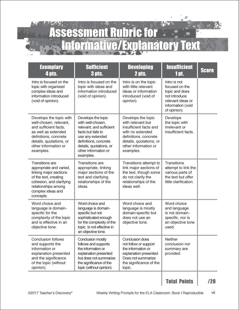 Weekly Writing Prompts for the English Language Arts Classroom I and II Teacher's Edition Book Set