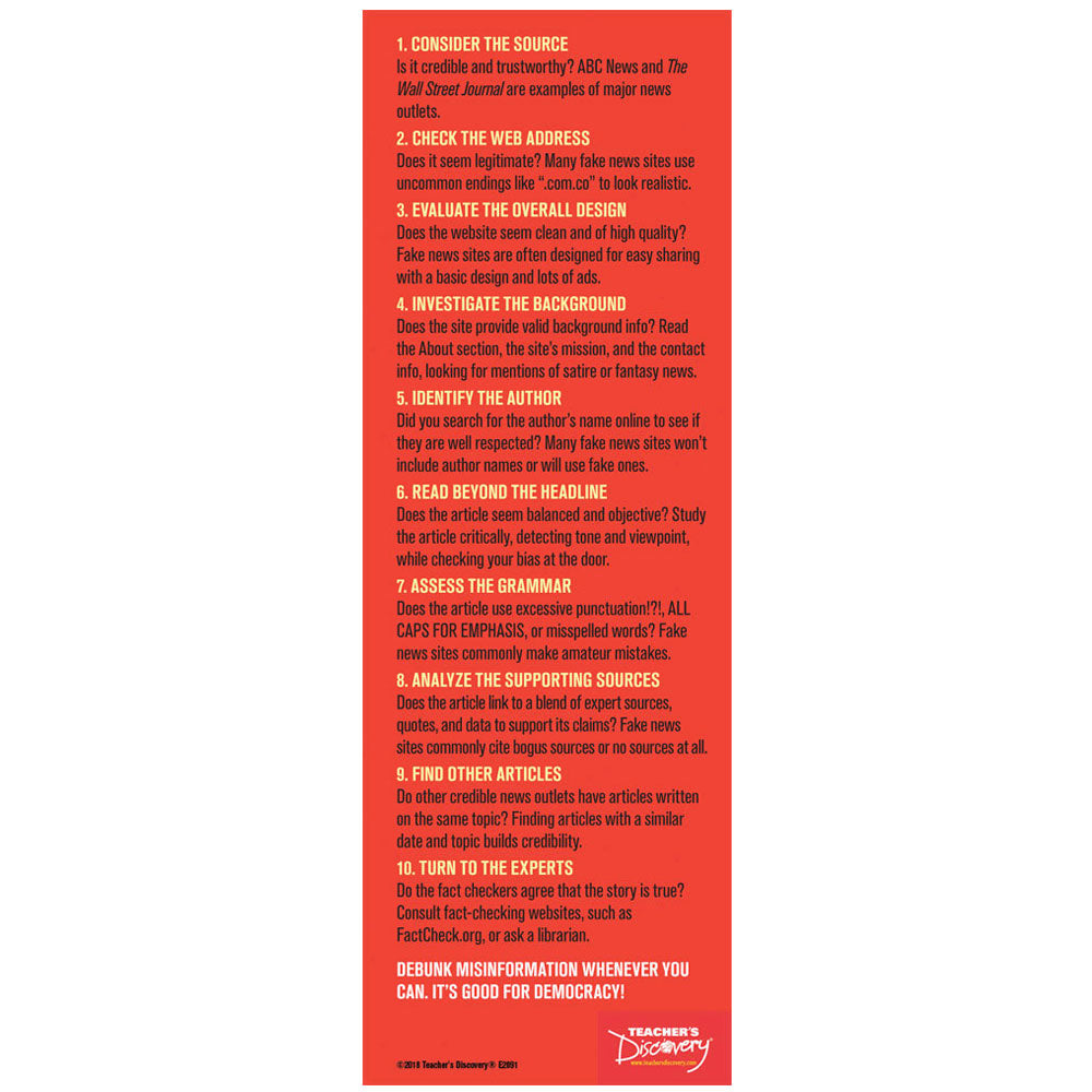 Fight the Fake News Bookmarks - Set of 30