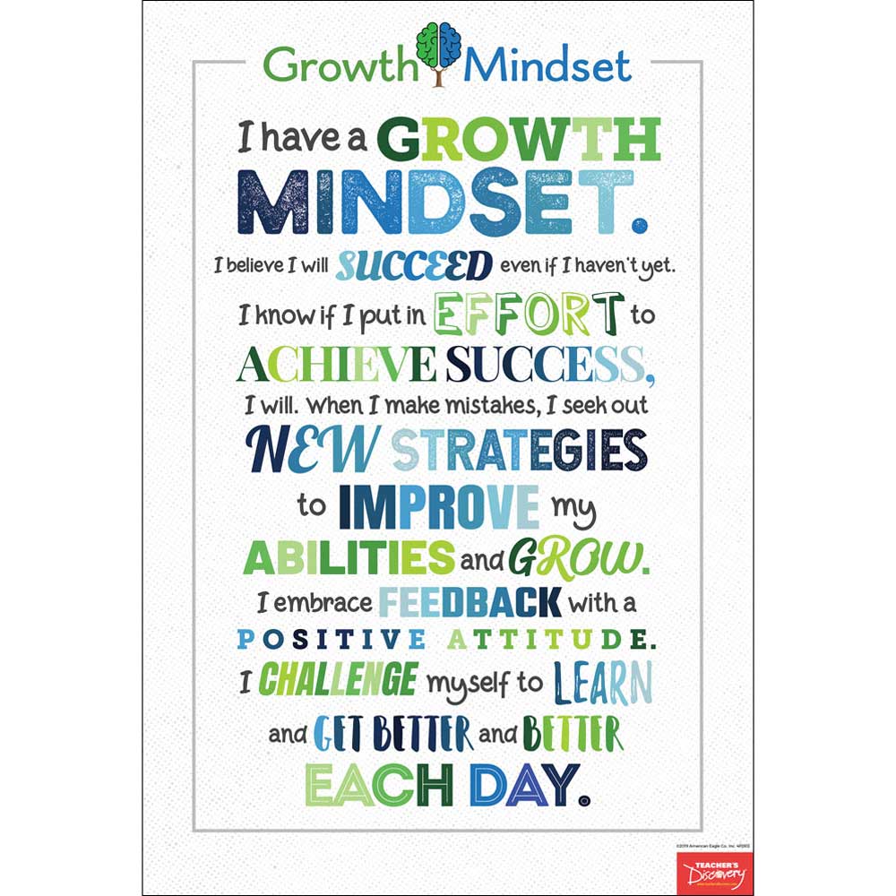 I Have a Growth Mindset Mini-Poster