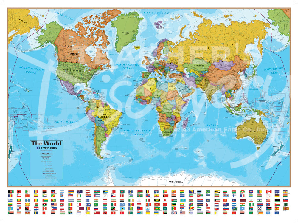 World Map With Country Flags