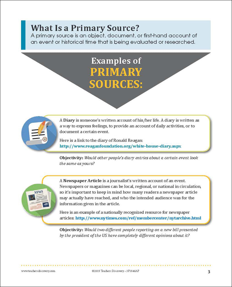 What Is a Primary Source? Chart and Student Exercise Guide Print Book Set