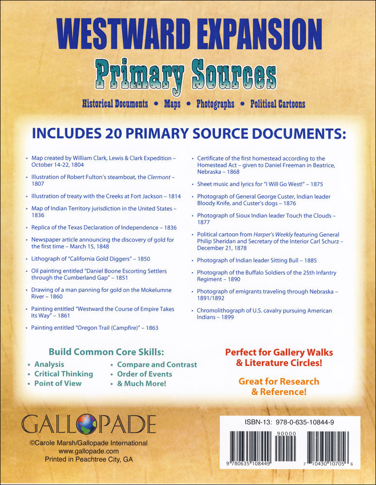 Westward Expansion Primary Sources Pack