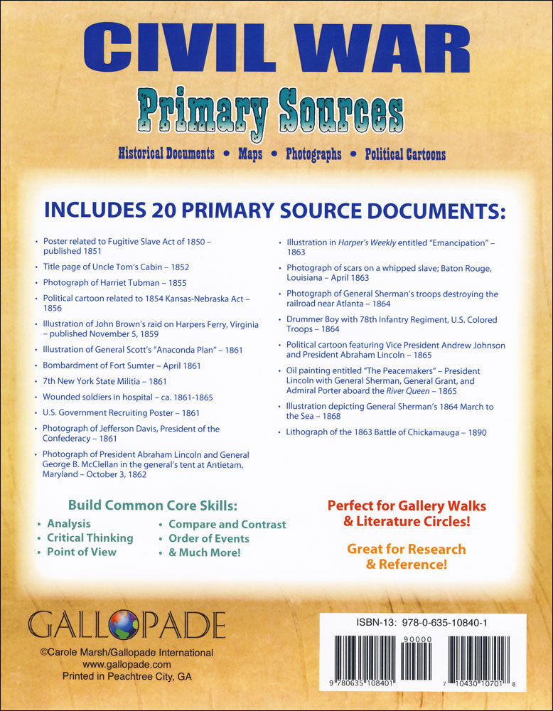 Civil War Primary Sources Pack