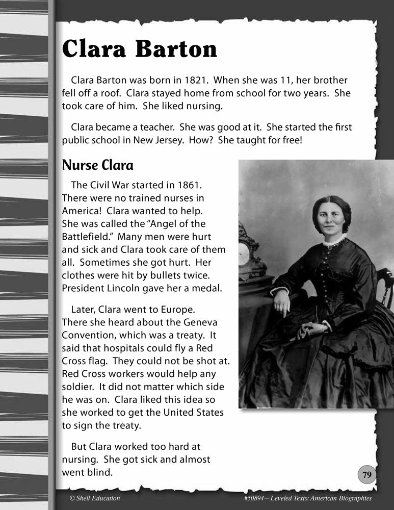 Leveled Texts for Social Studies - American Biographies Book