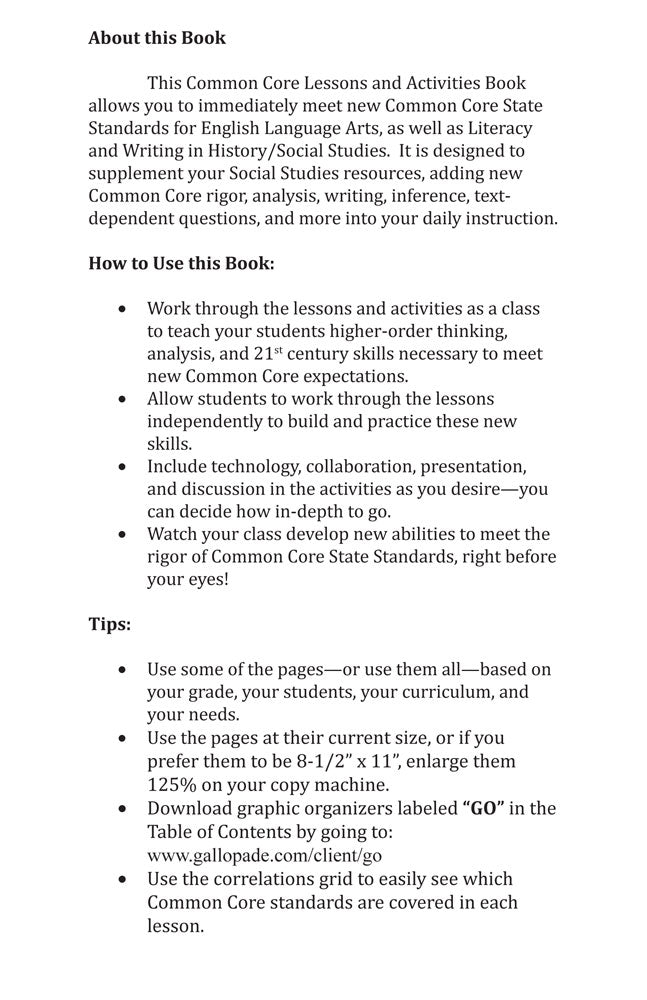 Common Core Lessons & Activities: Bill of Rights Book