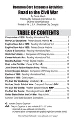 Common Core Lessons & Activities: Road to the Civil War Book