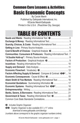 Common Core Lessons & Activities: Basic Economic Concepts Book