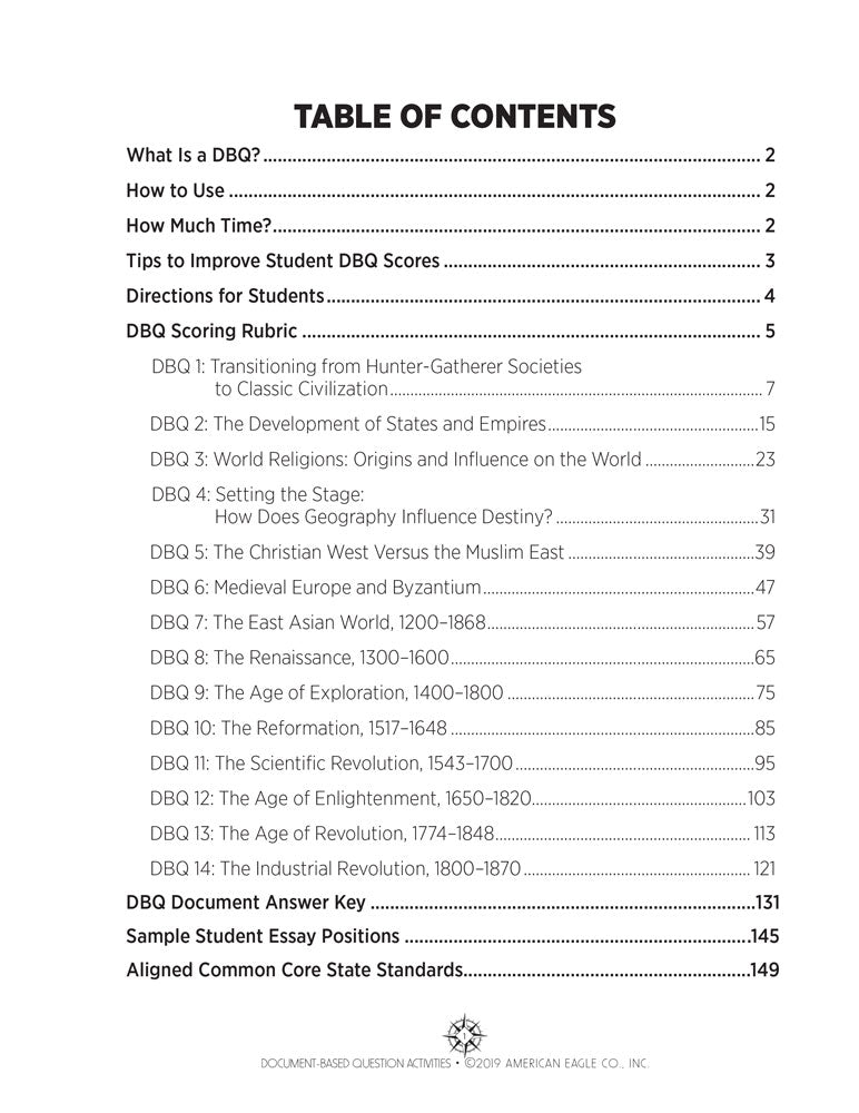 Document-Based Question Activities: World History Set of 2 Books