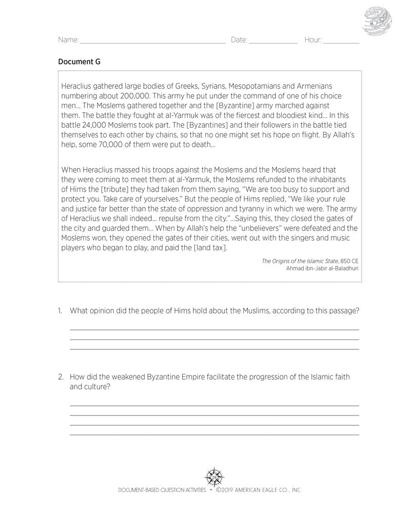 Document-Based Question Activities: World History Set of 2 Books