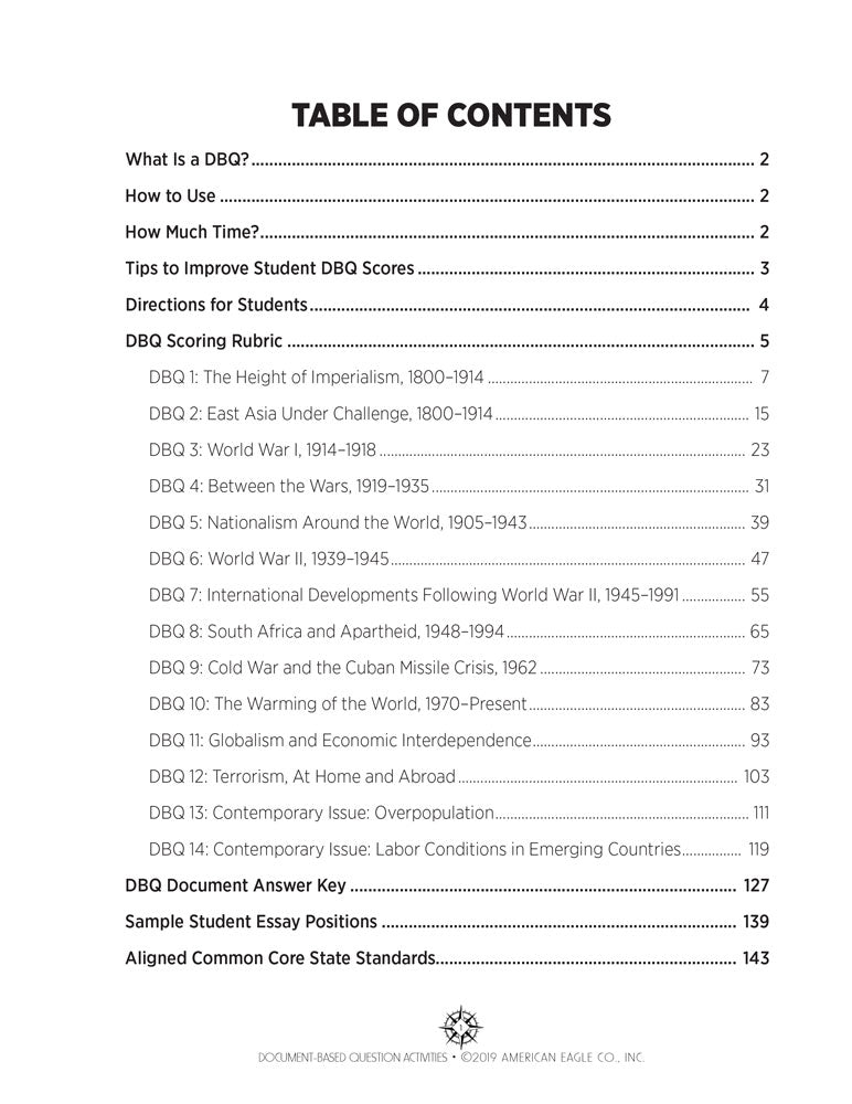 Document-Based Question Activities: World History Set of 2 Books