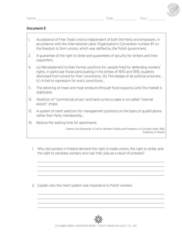 Document-Based Question Activities: World History Set of 2 Books