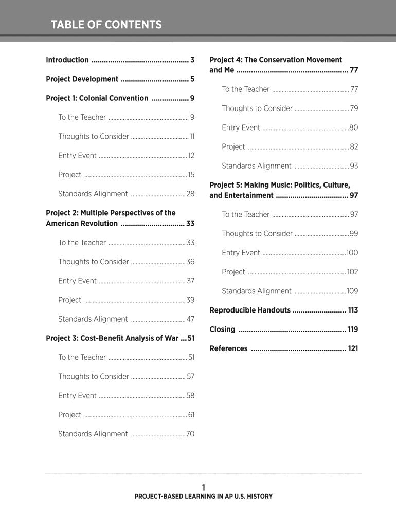 Project-Based Learning in AP U.S. History Book