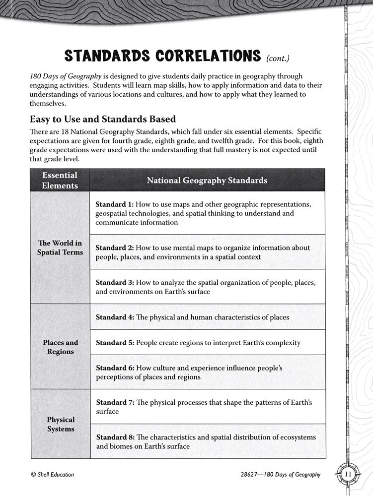 180 Days of Geography for Sixth Grade Book