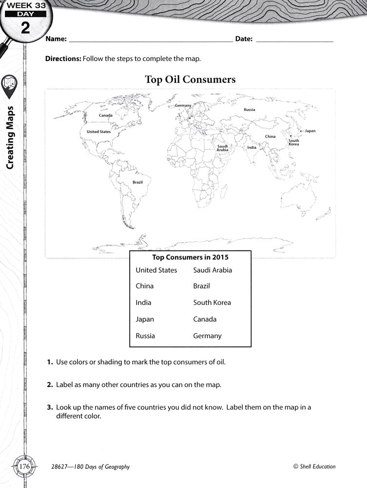 180 Days of Geography for Sixth Grade Book