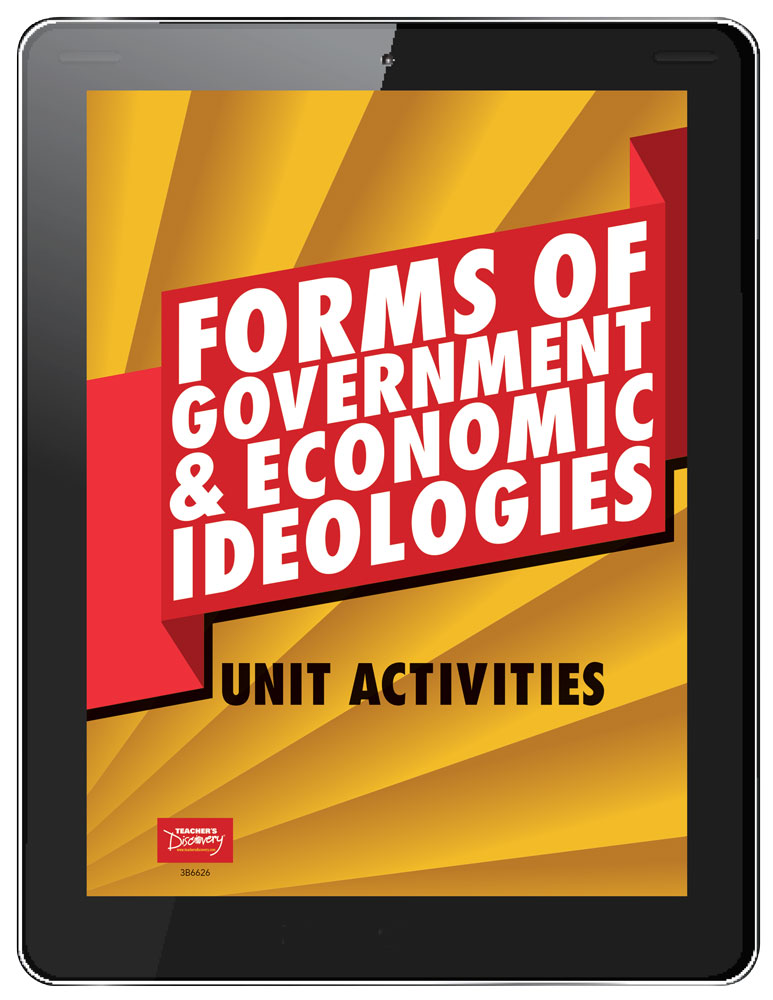 Forms of Government and Economic Ideologies Unit Activities Book