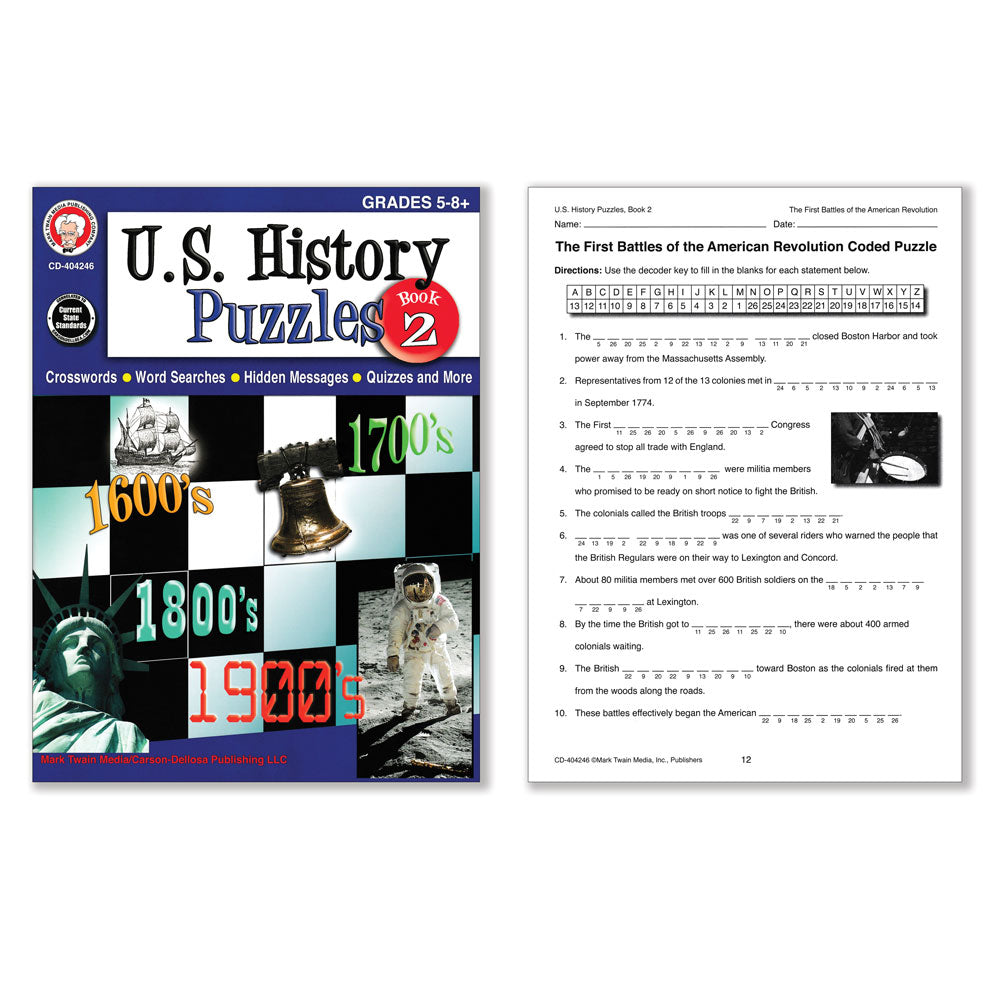 U.S. History Puzzles Books Set of 3