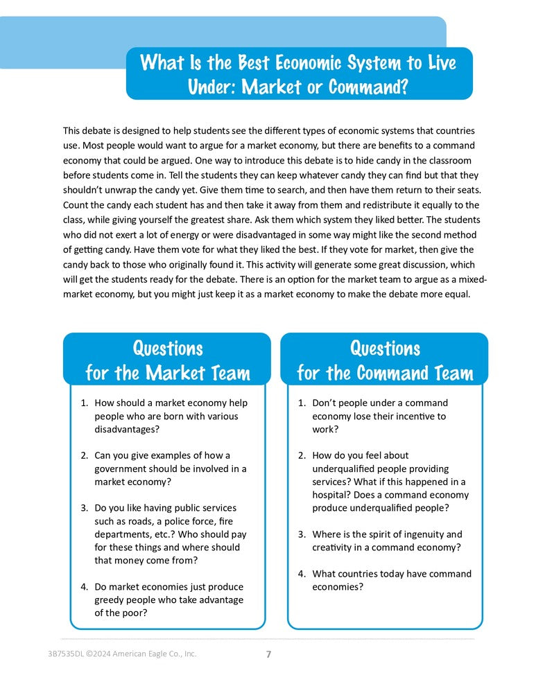 Easy Debates for the Economics Classroom Book