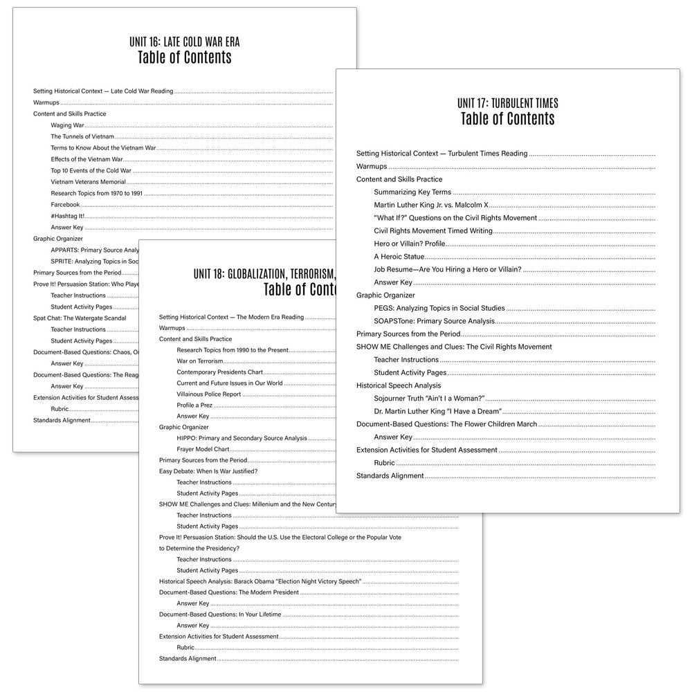 Complete U.S. History 2 Thematic Unit Curriculum Set of 9 Downloads