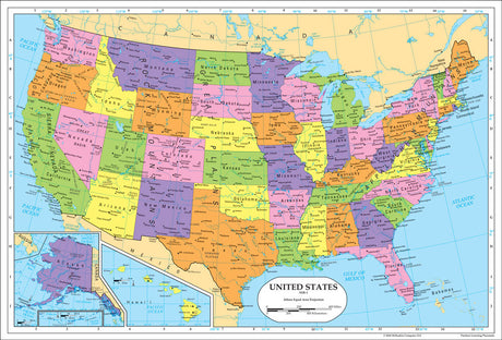 Dry-Erase U.S. Desk Map