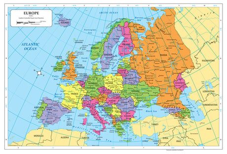 Dry-Erase Europe Desk Map