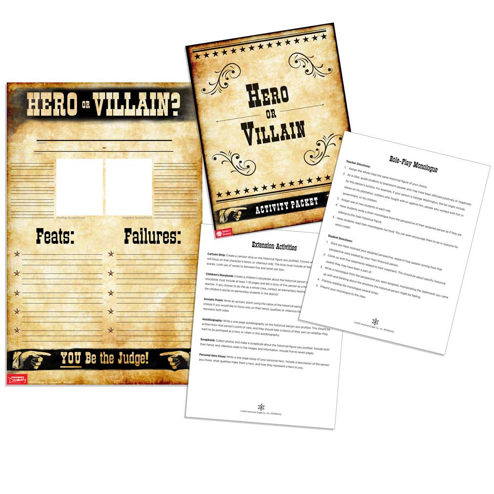 Hero or Villain? Blank Set of 35 Profile Posters