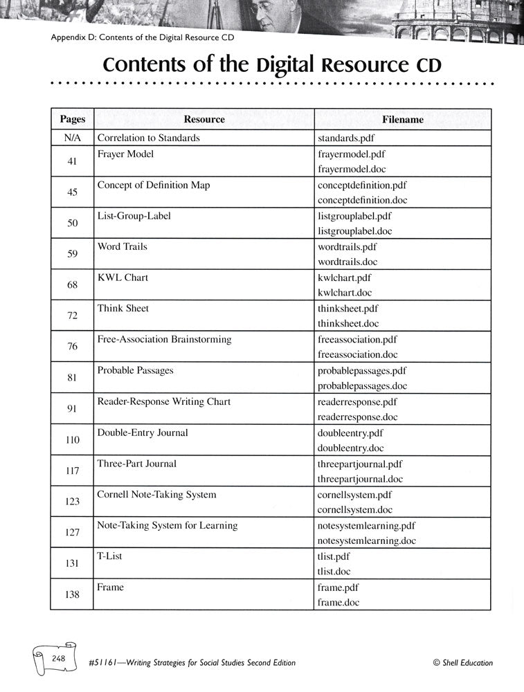 Writing Strategies for Social Studies Book