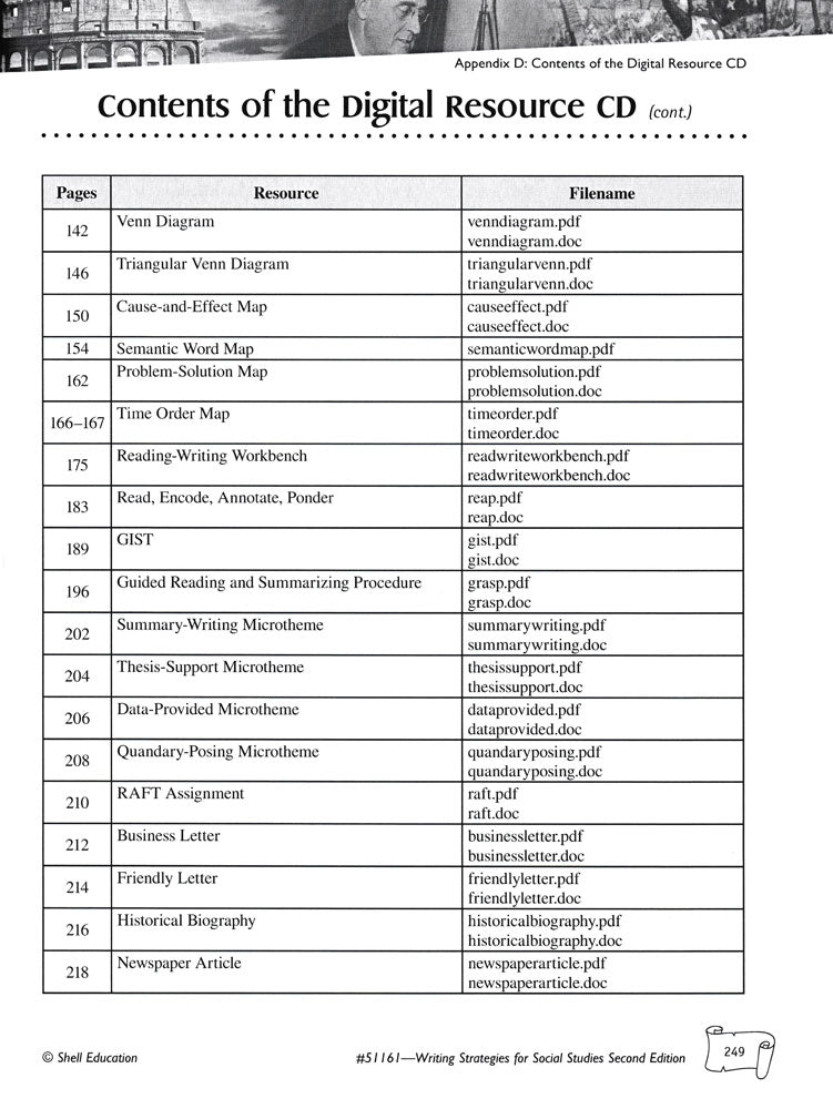 Writing Strategies for Social Studies Book