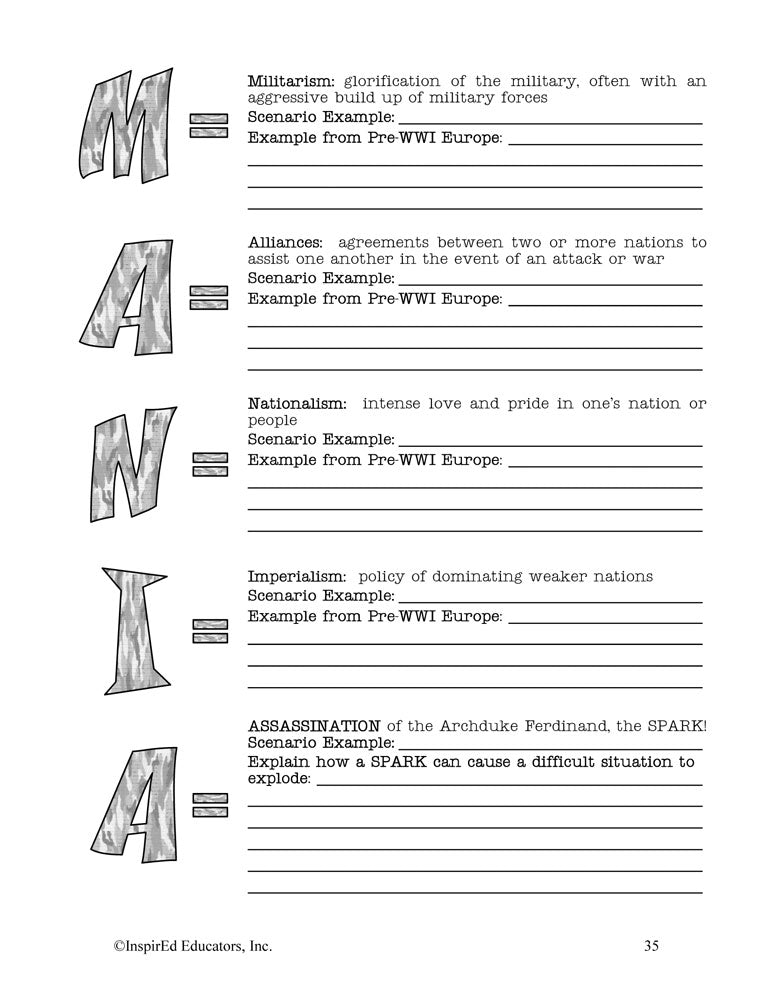 i Think: World History, World War I Activity Book Download