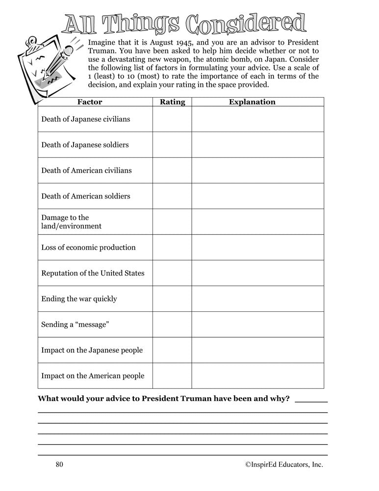 i Think: World History, World War II Activity Book Download