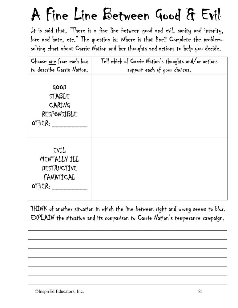 i Think: U.S. History, Problems & Progressives Activity Book Download