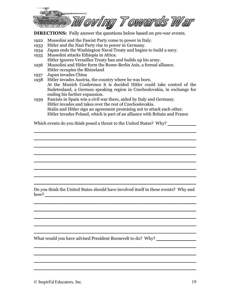 i Think: U.S. History, The U.S. & WWII Activity Book Download