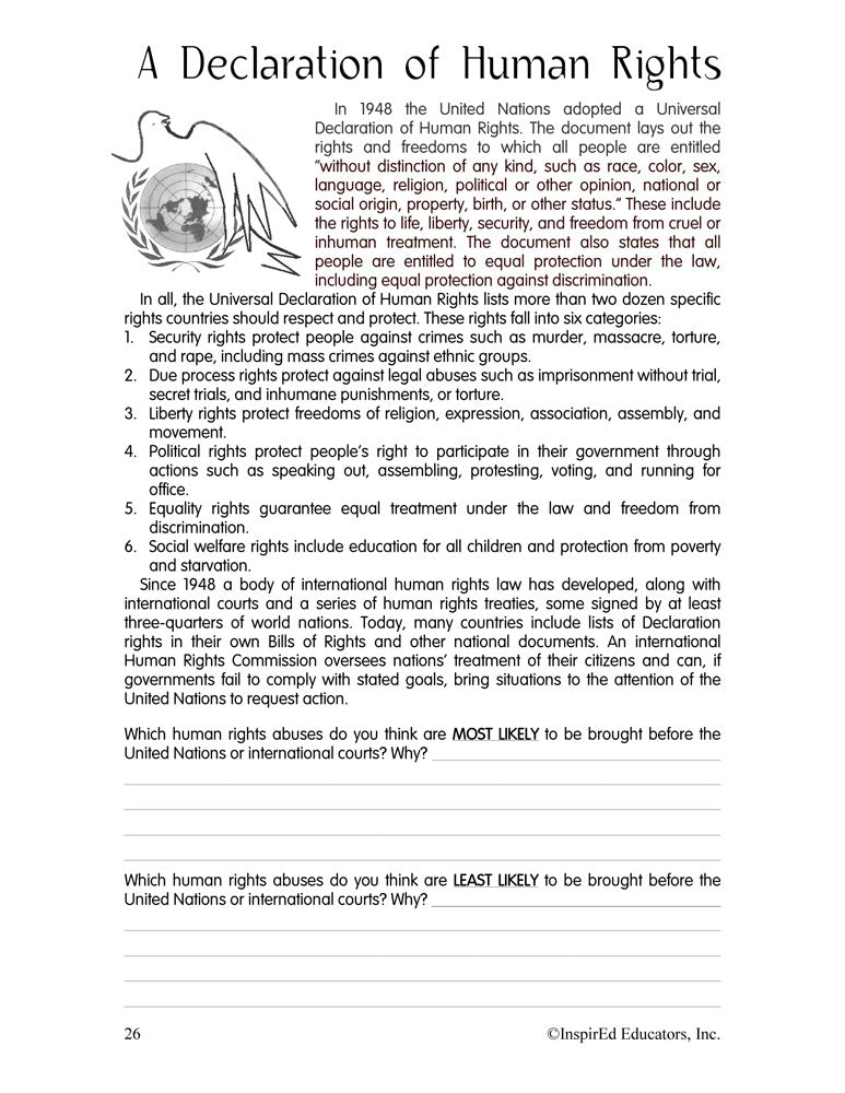 i Think: World History, Modern Global Issues Activity Book Download