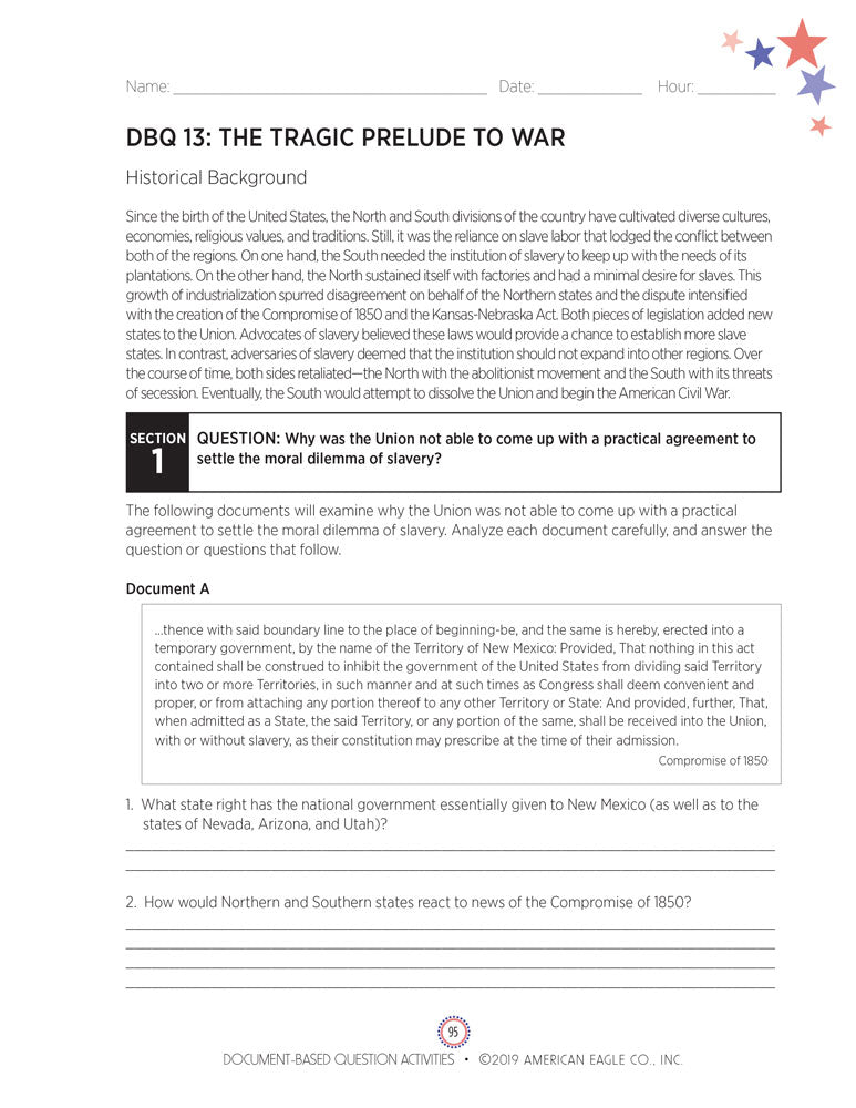 Document-Based Question Activities: From the European Migration Through the Civil War Book