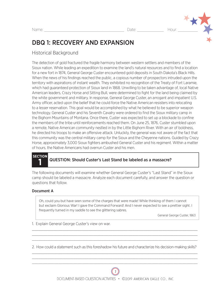 Document-Based Question Activities for U.S. History Set of 2 Books