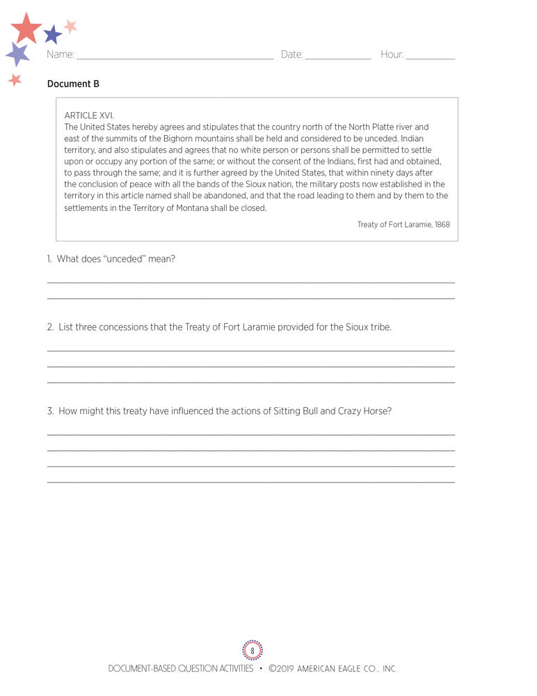 Document-Based Question Activities for U.S. History Set of 2 Books