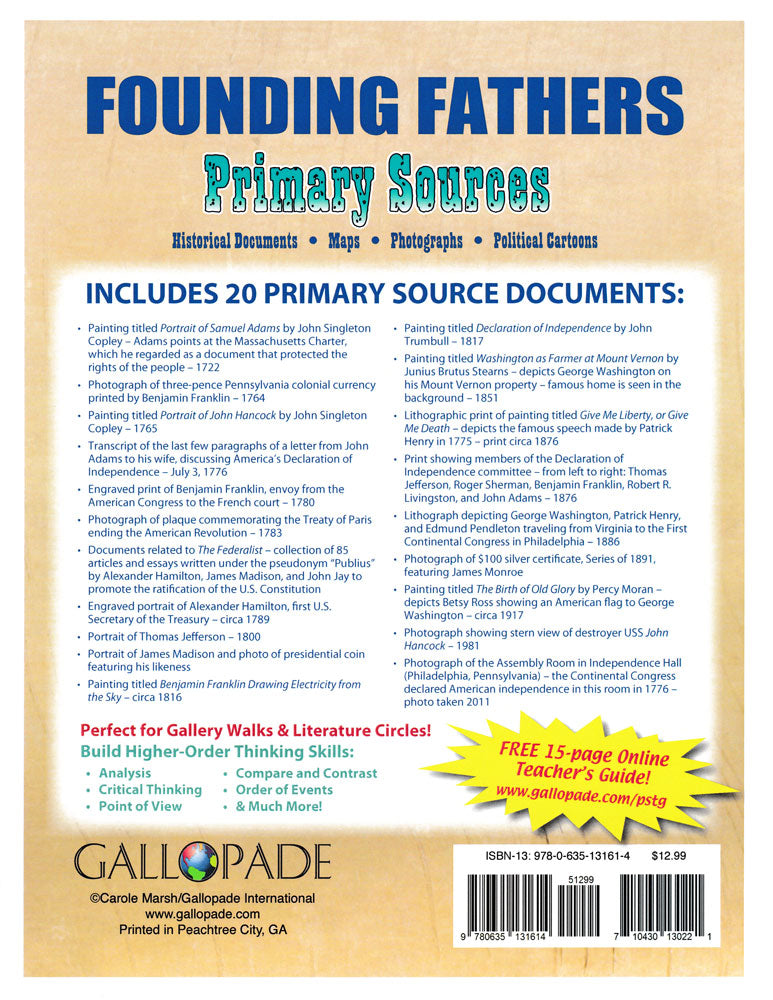 Founding Fathers Primary Sources Pack