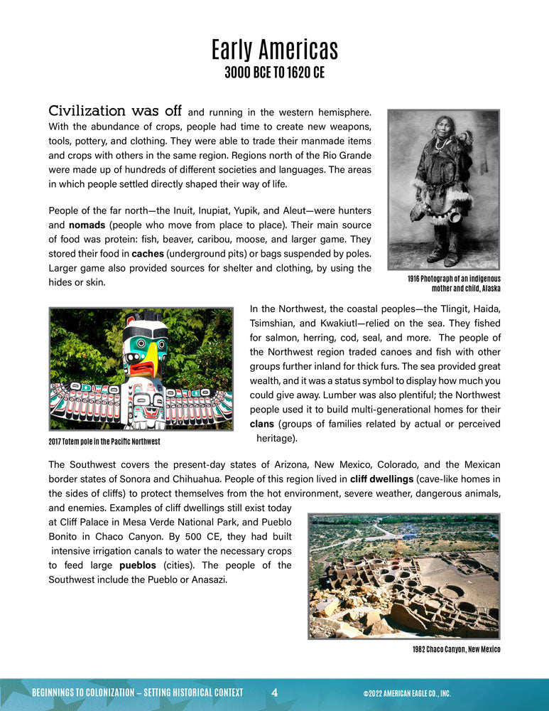 U.S. History Thematic Unit: Beginnings to Colonization Download