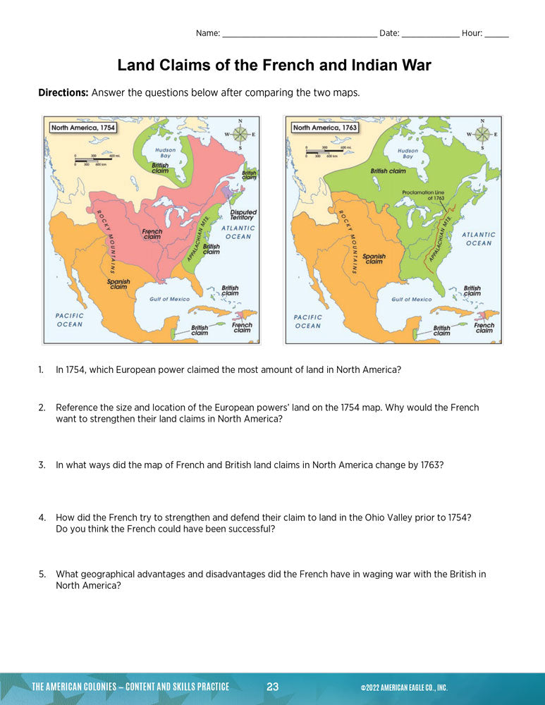 U.S. History Thematic Unit: The American Colonies Download