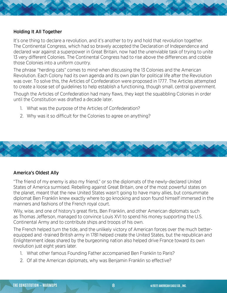 U.S. History Thematic Unit: The Constitution Download