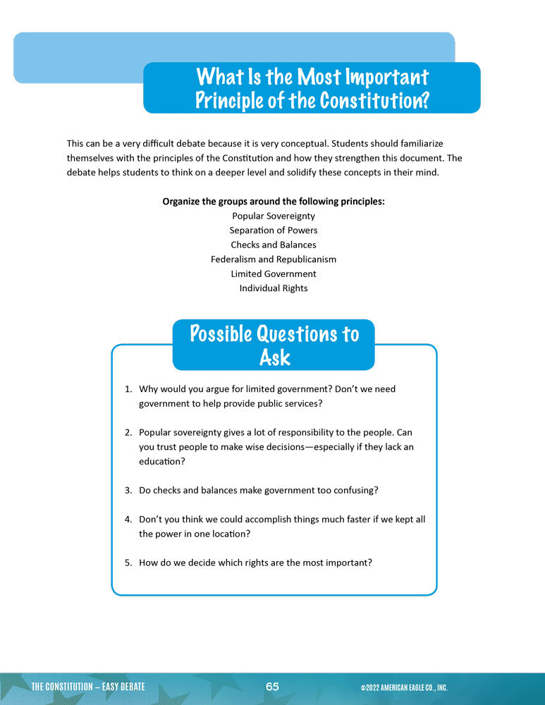 U.S. History Thematic Unit: The Constitution Download