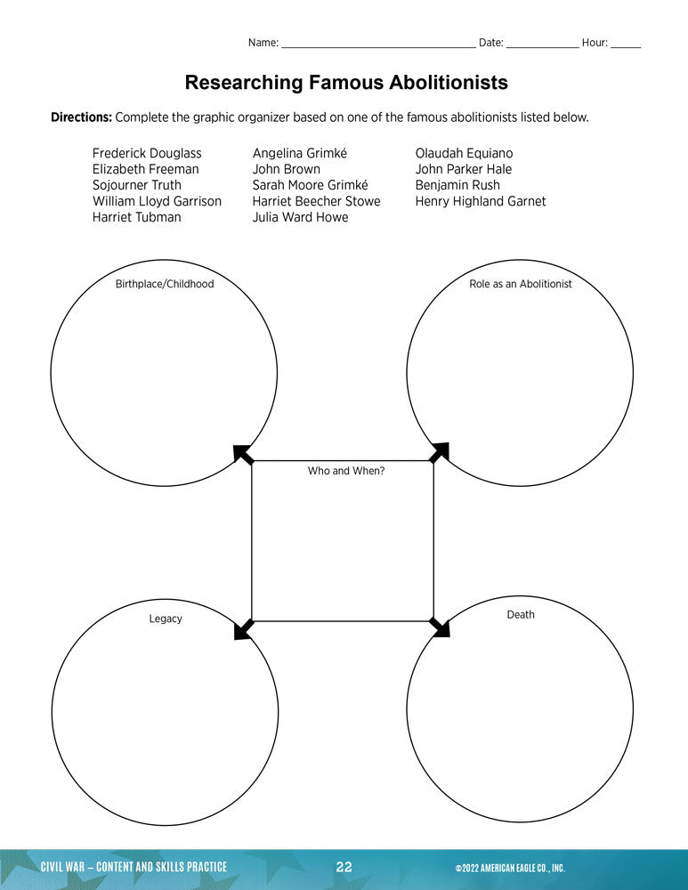 U.S. History Thematic Unit: Civil War Download