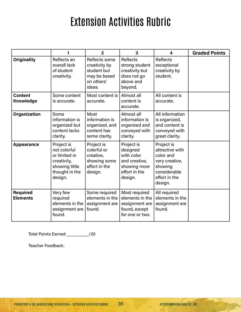 World History Thematic Unit: Prehistory and the Agricultural Revolution Download