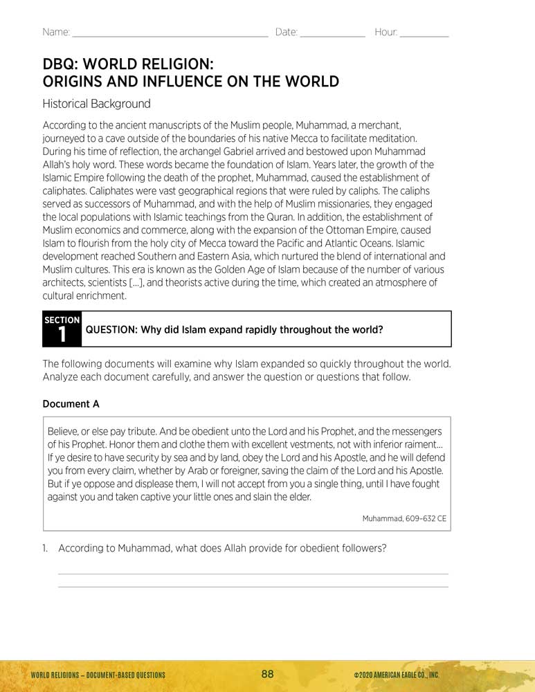 World History Thematic Unit: World Religions Download