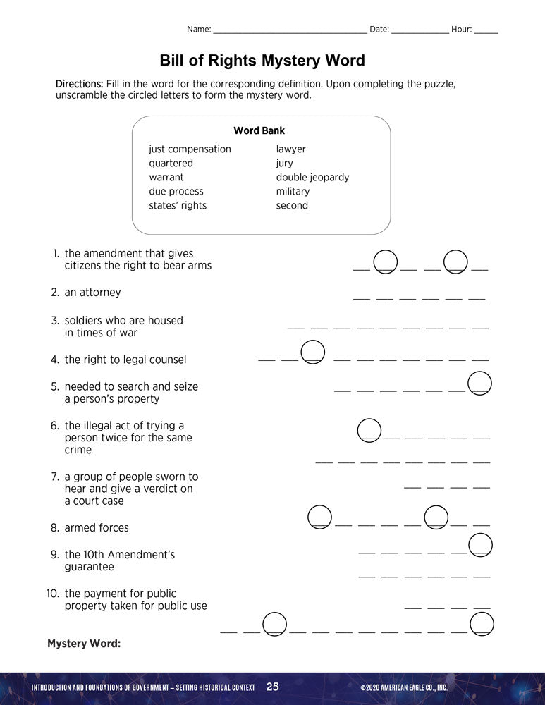 Government Thematic Unit: The Constitution Download