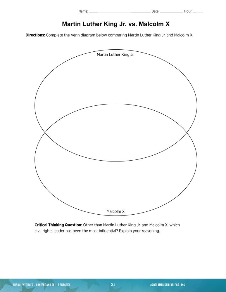 U.S. History Thematic Unit: Turbulent Times (Civil Rights and Social Movements) Download