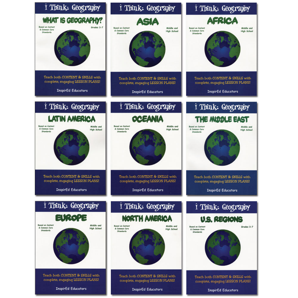 i Think: Geography, Regions of the World Activity Book Set of 9 Books