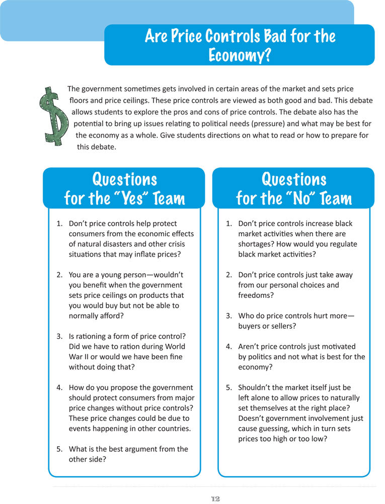 Easy Debates for the Economics Classroom Book