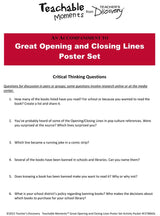 Great Opening and Closing Lines in Fiction Poster Set