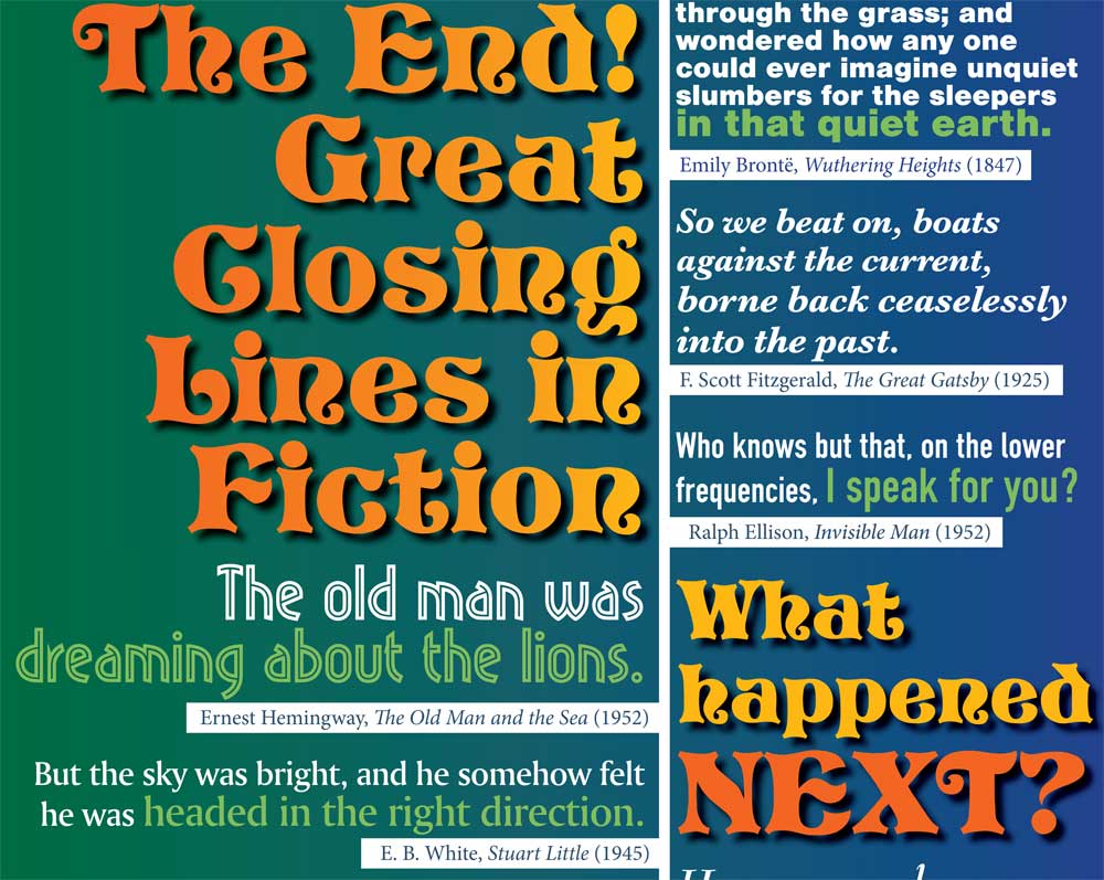 Great Opening and Closing Lines in Fiction Poster Set